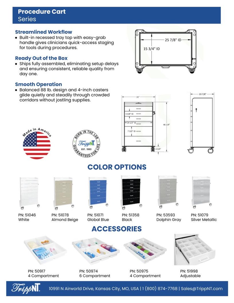 Procedure Cart, Almond Beige | TrippNT